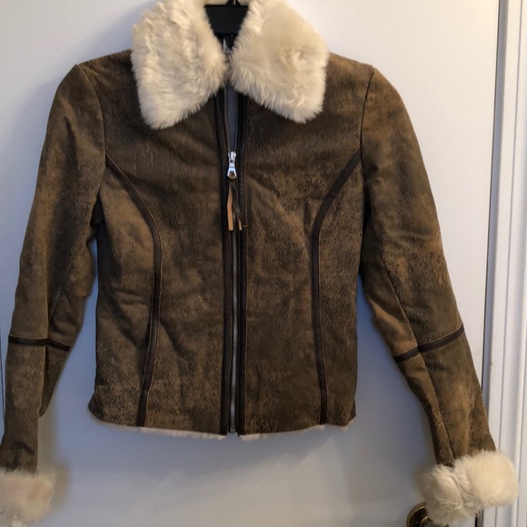 Express Jackets & Blazers - Sale! Express Stressed Genuine Leather Jacket